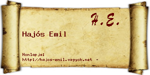 Hajós Emil névjegykártya